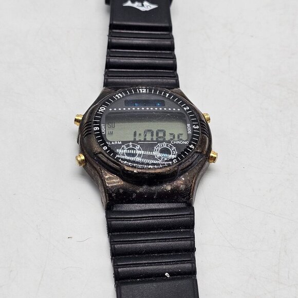 Vintage LEB Digital Chronograph Watch With Gold Accents Water Resistant Band - Picture 5 of 9